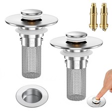 2PCS Bathroom Sink Stopper Strainer, Pop-Up Bathroom Sink Drain Strainer with...