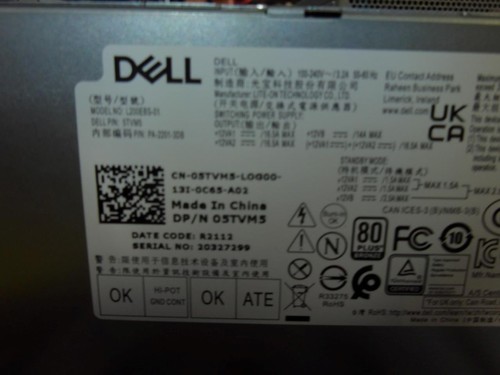 Dell Optiplex 3080 SFF 200W L200EBS-01 5TVM5 05TVM5 Power Supply (M336) - Afbeelding 8 van 8