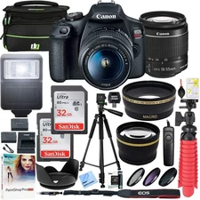 Canon T7 EOS Rebel DSLR Camera EF-S 18-55mm f/3.5-5.6 IS II Lens 16GB x2 Bundle