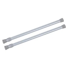 2 Pcs Small Tension Rod, 12 to 20 Inch Curtain Short Rod, 12-20"-2Pcs Silver