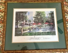 “River Plaza” CHICAGO By Tom Lynch Signed, Matted, & Framed