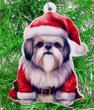 Shih Tzu Santa Dog Themed SHIH TZU Pup Christmas Ornament