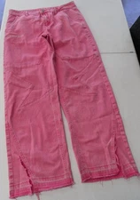 ROMWE Los Angeles HOT PINK DENIM Star Logo Loose Wide Leg Jeans Womens Size M 38