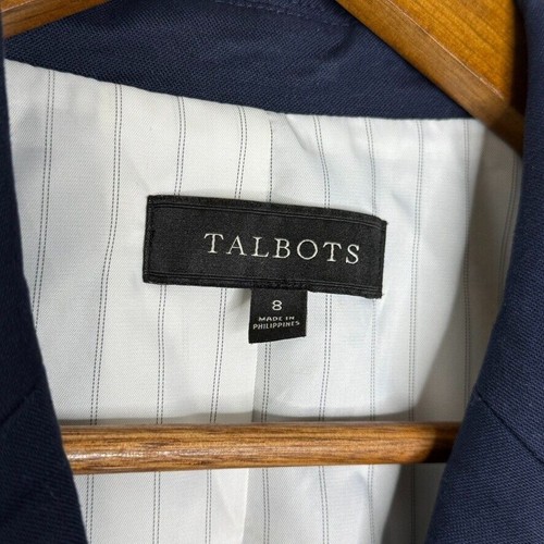 Blazer donna Talbots blu navy taglia 8 doppiopetto classico da lavoro - Foto 3 di 7