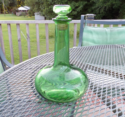 Vintage L.J. McGuinness co. Green wine bottle made in Canada 9'' tall