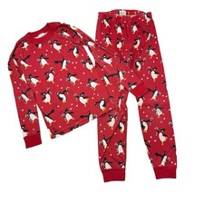 Hanna Andersson Organic Red Penguin Pajama Set