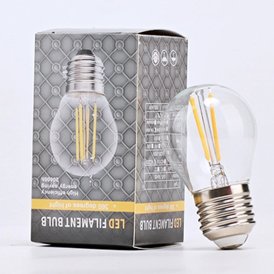 G45,E27,2700K Clear Ligh Transparent Leds Bulb Warm-White Lights Retro Nostalgia - Image 4 of 4