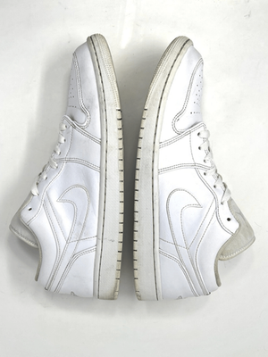 Nike Air Jordan 1 Low Triple White Leather Sneakers Mens Size 13
