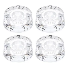 4pcs Electric Guitar Clear Volume Tone Control Knob(Clear-Black Word)