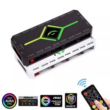 9 ARGB Fan PWM Strip Controller Hub Splitter with Remote for Computer PC tidy
