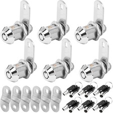 RV Storage Locks - Keyed Alike, 7/8' Fits 9/16' Max 7/8 Inch 6Pack, Silver