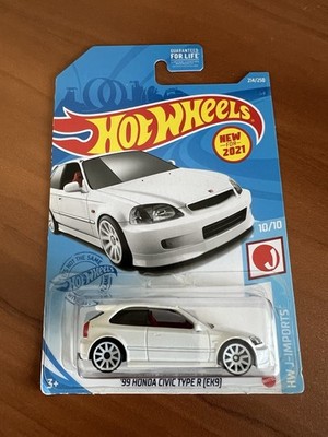 Honda Civic Type R(EK9) 取扱説明書 希少 Hot Wheels JDM J-Imports White '99 Honda Civic Type R (EK9