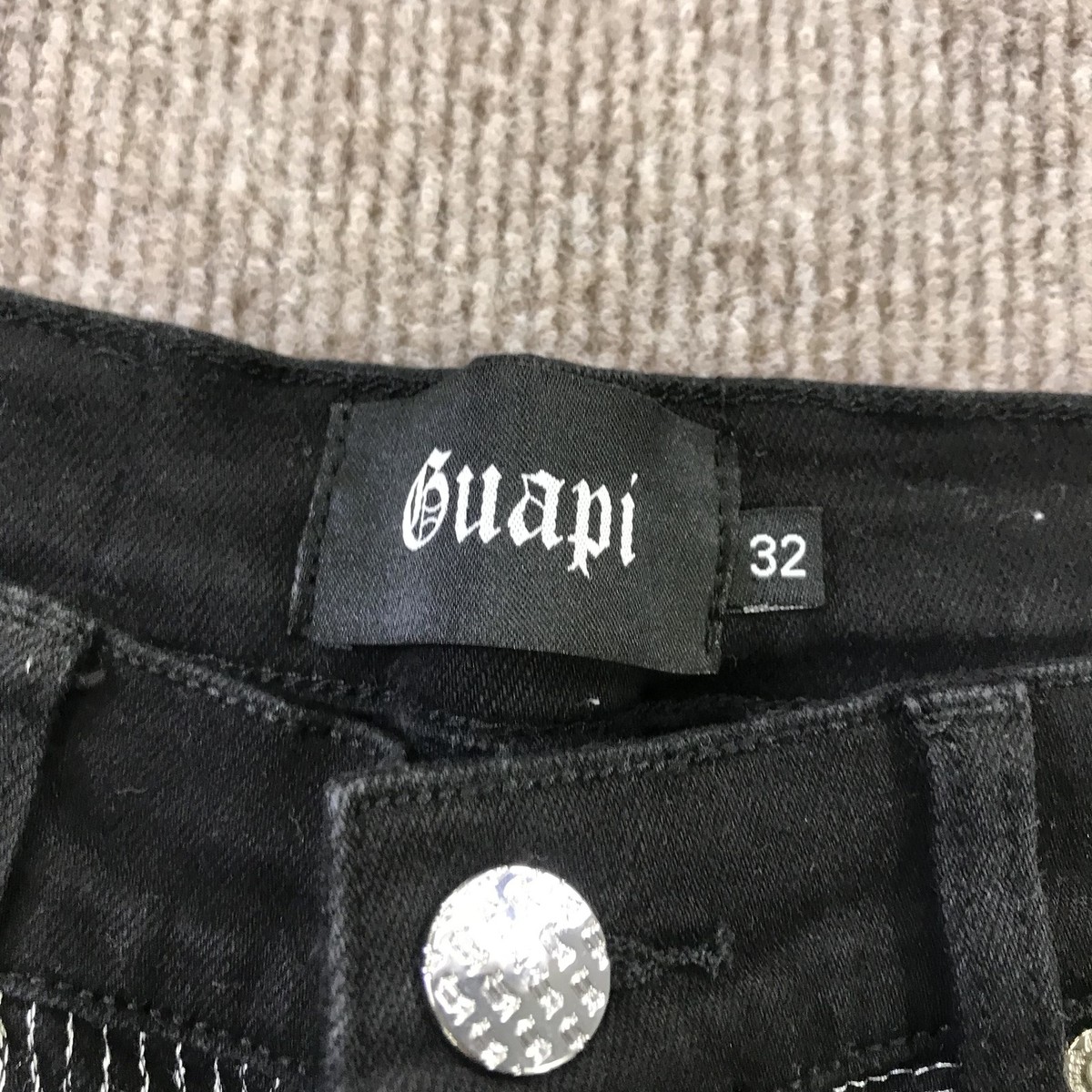Guapi デニムショート タグ付き 32inch Guapi Shorts Mens 32 Distressed Ripped Limited Edition