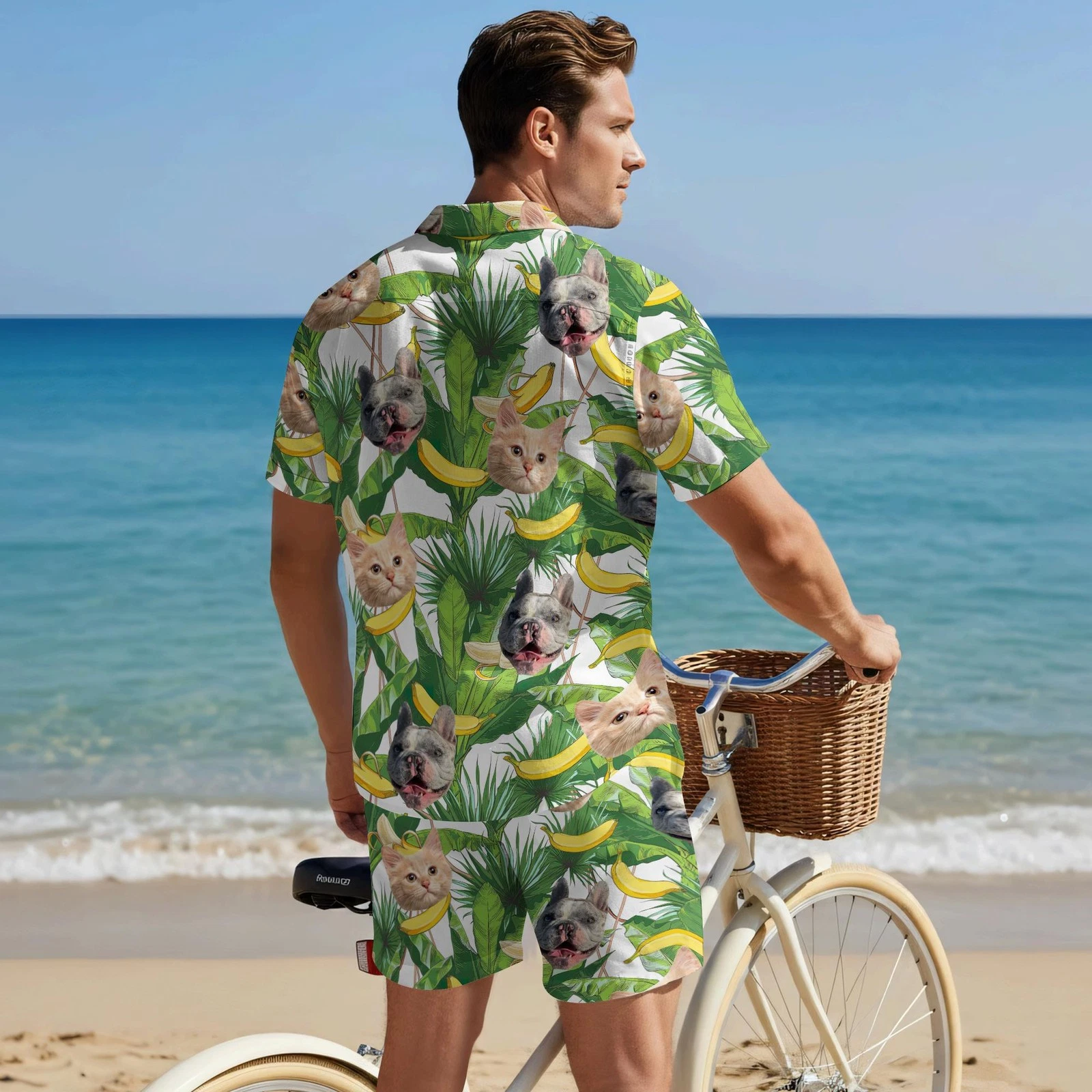 Custom Pet Face Hawaiian Shirt Couples Tropical Vacation Outfit