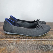 Rothys The Ballet Flat Bow Womens 8 Flats Slip On Ballet Shoes Black