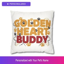 Custom Golden Retriever Pet Lover Throw Pillow Personalized Name Easter Gift