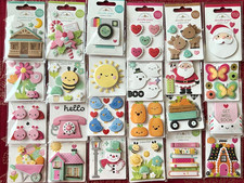  903 - 24 PKGS MIXED VARIETY OF THEME DOODLE-POPS 3D STICKERS - SOOO CUTE - RARE