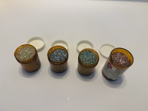 Craft Glitter Sprinkles Vintage Lot Of 4 Bottles Red Teal Blue Silver Gold