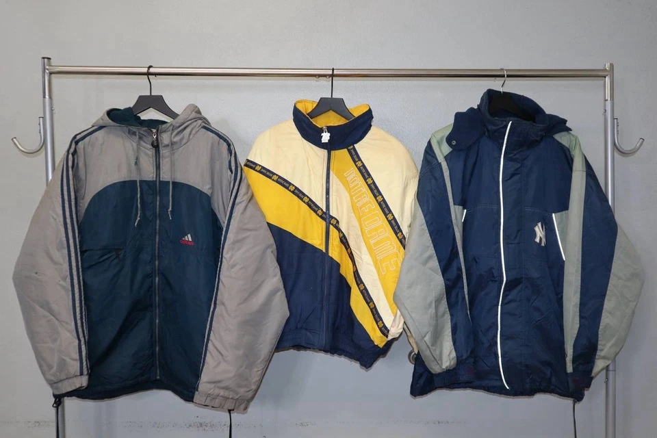 Venta al por mayor Chaquetas Deportivas Vintage Logotipo de Arranque 7 Pro Line Apex NFL 90s Lote de 9 Foto 3 de 4