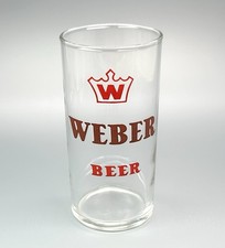A vintage Weber Beer advertising shell glass — the kind of regional brewery collectible that looks incredible mounted behind a home bar.