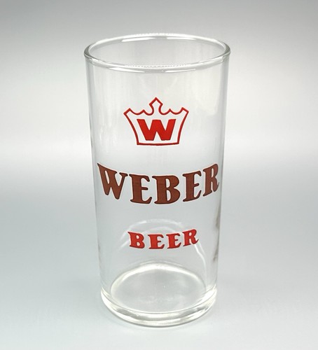 Weber Beer Shell Glass / Vtg Barware Advertising / Man Cave Bar Decor Gift Items