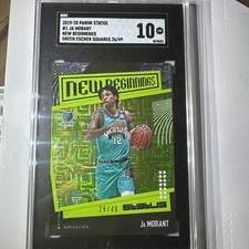 JA MORANT 2019-20  Status New Beginnings Green Escher Squares /49 SGC 10