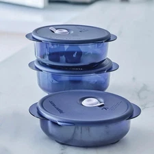 Tupperware Microwave Safe Vent N Serve Round Container Set New & FREE SHIPPING!!