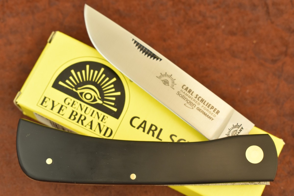 GERMAN EYE BRAND CARL SCHLIEPER BLACK JUMBO SODBUSTER KNIFE