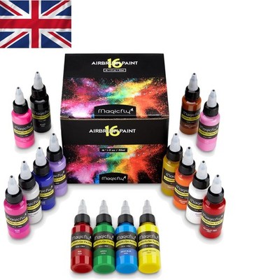 16 Farben Airbrush Farben Set: Einfache, schnell trocknende Lösung für alle Oberflächen