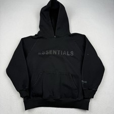 Fear Of God Essentials Hoodie Mens Medium Black Pullover Fleece Logo Streetwear