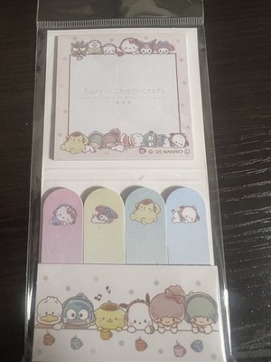 Sanrio Characters Memo Pad & 4 Sticky Notes Set Stationary Kawaii Japan New F/S
