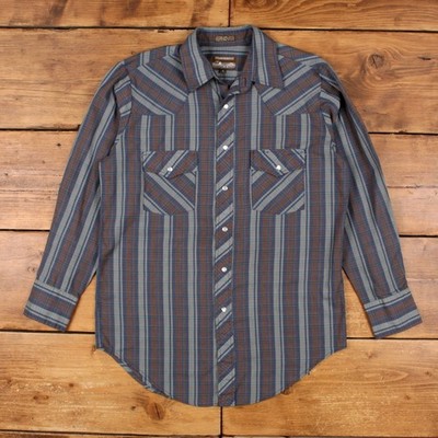 Plainsman Western Snap Hemd M Herren kariert Poly Pearl Cowboy Ranch blau