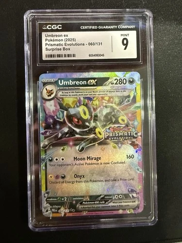 CGC 9 Umbreon Ex 60 2025 Pokemon Prismatic Evolutions  Stamped