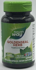 Nature's Way Goldenseal Herb ~ 100 VEGAN CAPSULES ~ EXP 4/27 ~ FAST SHIPPING