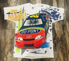 Vintage NASCAR Jeff Gordon #24 T-shirt 1997 size Medium AOP
