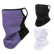 UV Protection Cooling Neck Gaiter Face Mask Cover Scarf Bandana with Ear Loops