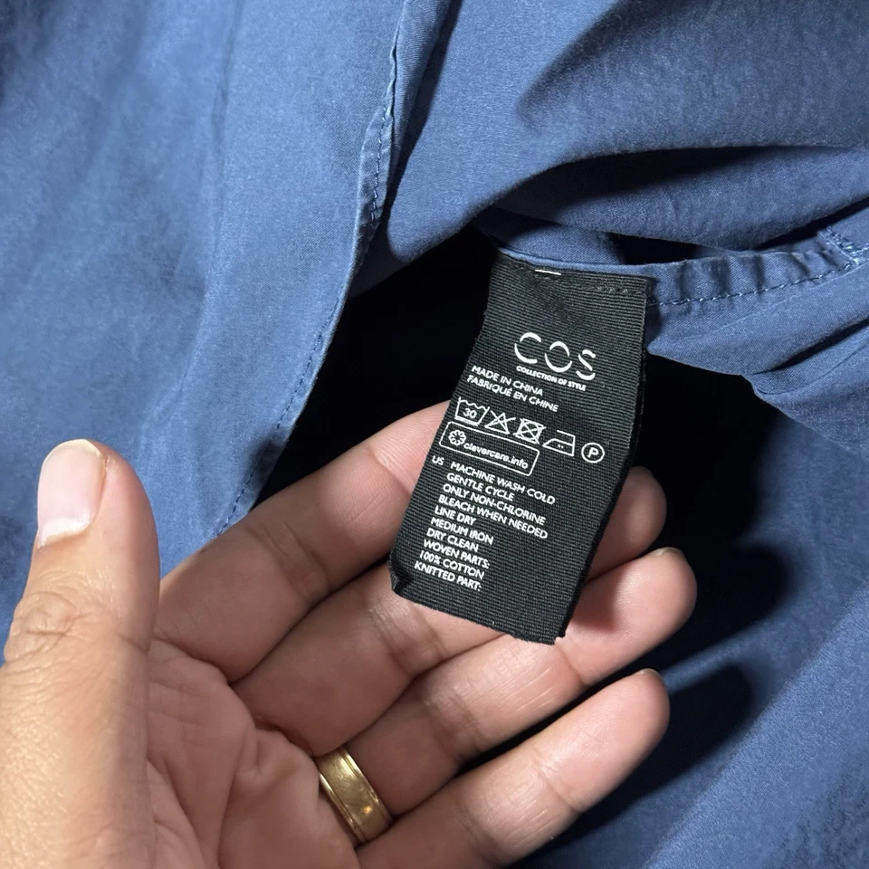 Camisa pulóver COS Media mezcla de algodón para mujer azul talla XS manga grande 3/4 Foto 4 de 4