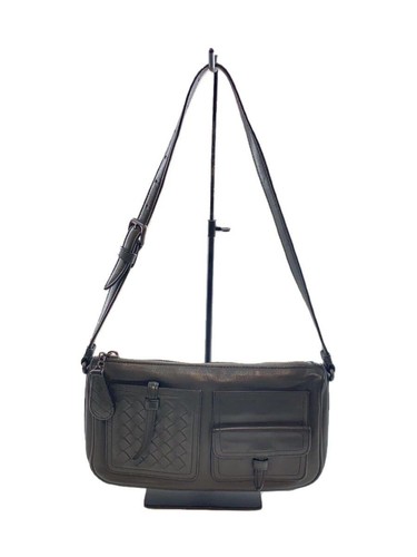 BOTTEGA VENETA Handbag Intrecciato Leather Black Used
