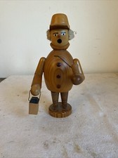 Vintage German Folk Art Wooden Figure Incense Burner 