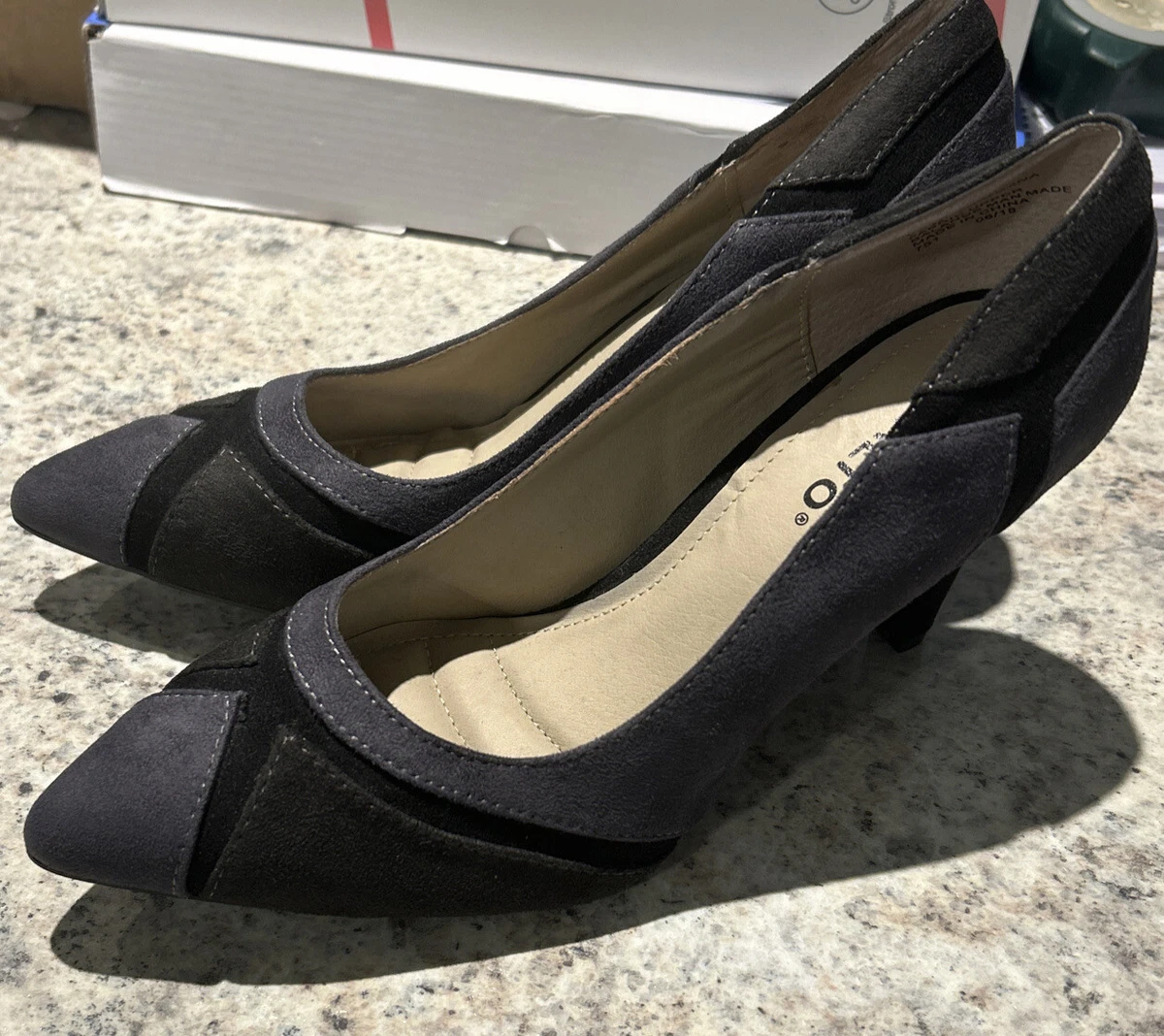 Rialto Womens shoes Grey 3 Inch High Heels Size 7 1 2 Faux Suede