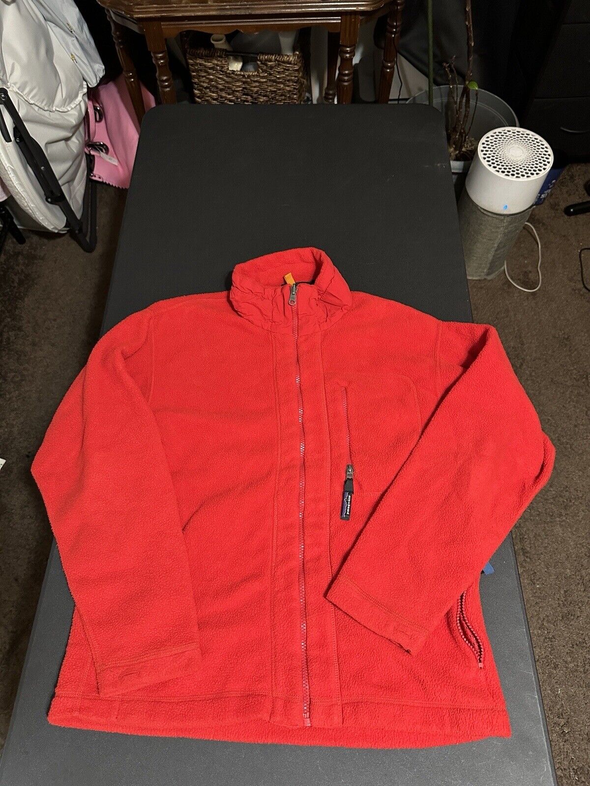 Patagonia Synchilla Jacket Mens Medium Red Full Zip Fleece Mock Neck Made in USA