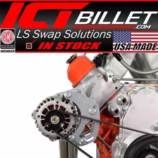 ICT Billet LS Corvette HD Alternator Passenger Side Bracket Remote Water Pump