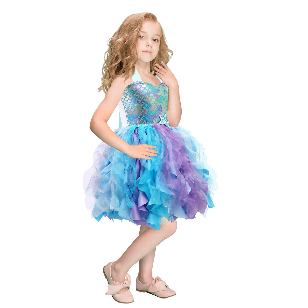 Tutu Girls Summer Mermaid Dress Costume - SZ 3-10Yrs NWT | eBay