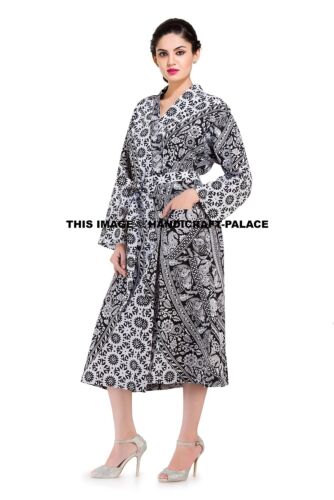 Indian Elephant Mandala Bath Robe Women Dressing Gown Wrap Housecoat Bathrobe - Picture 2 of 4