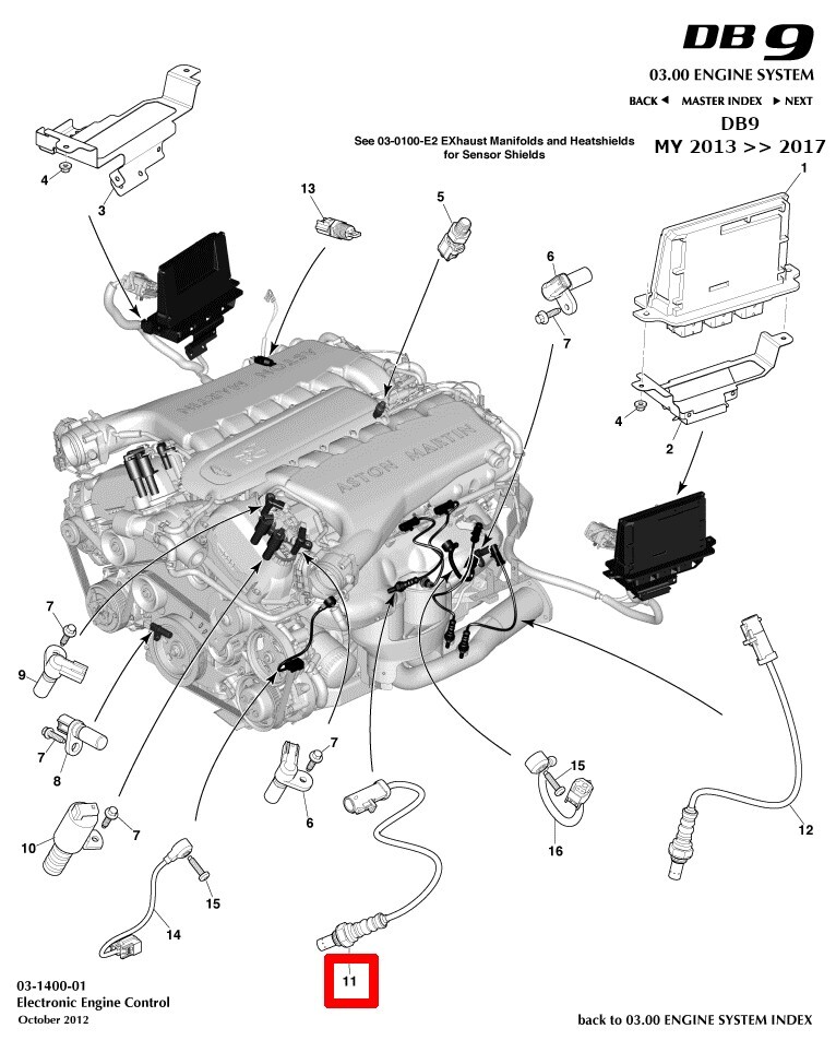 1R12-39-10174 OEM Aston Martin Oxygen Sensor -fitment in description [PRE ORDER]