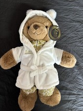 FAO Schwartz Teddy Bear White Giraffe Robe Pajamas Gold Plush Stuffed