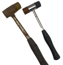 2PC Rubber Mallet Set - 11.5" & 9.25" Double Faced Soft Hammer - Non-Slip Grip✅