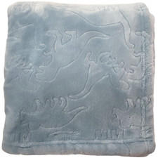 SL Home Fashions Blue Embossed Dinosaur Baby Blanket Soft Plush Lovey RN: 119741