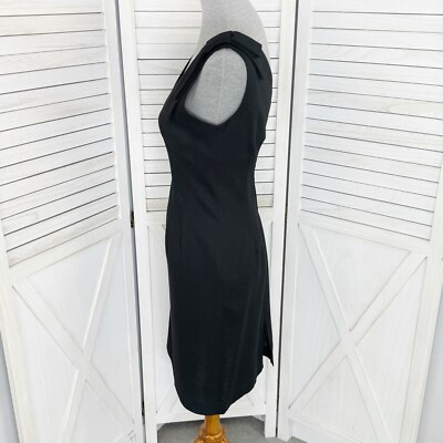 Jessica Howard Linen Blend Dress Women 10 Black Sleeveless Sheath Pencil  LBD | eBay