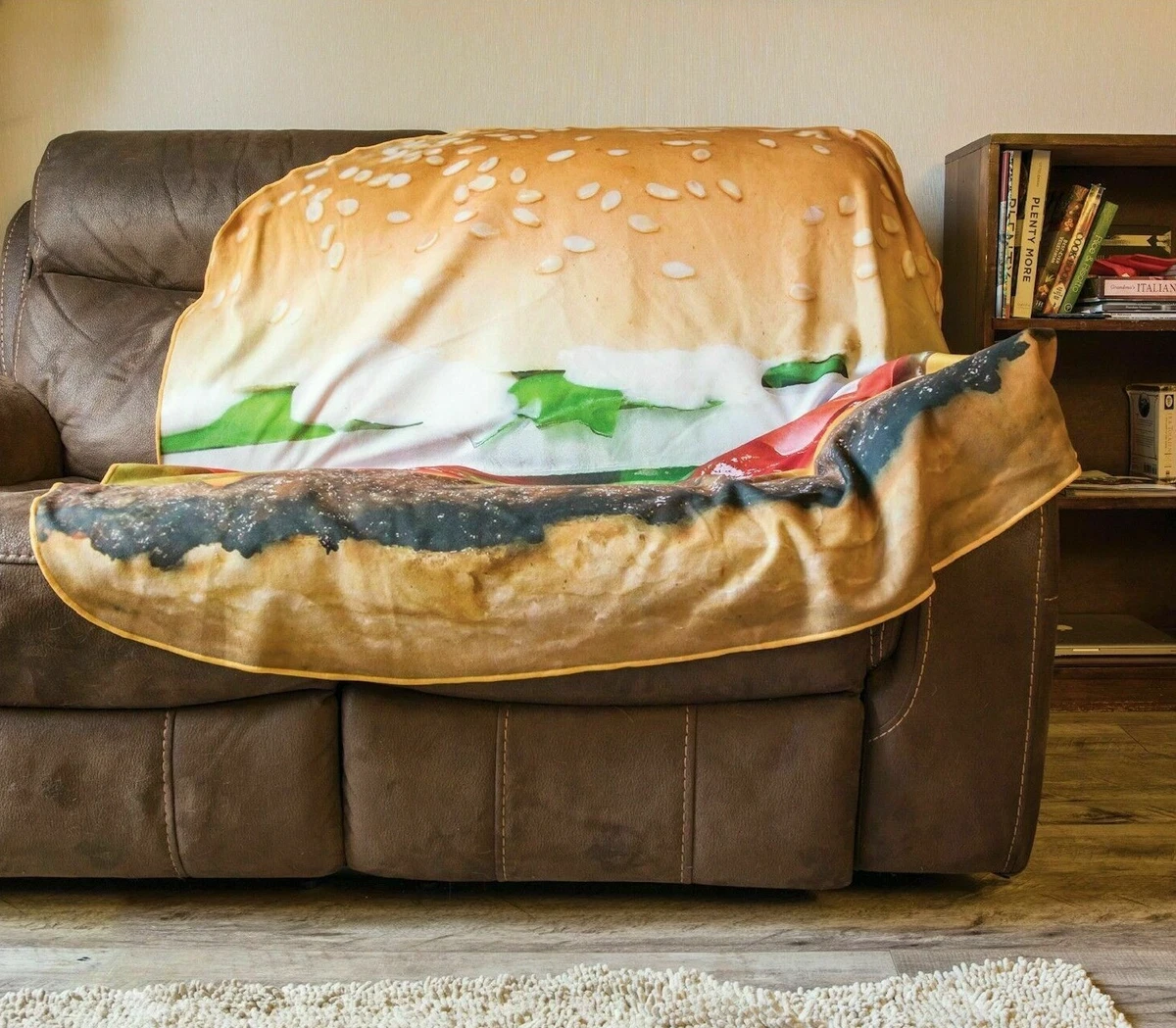 Sublimated Cheeseburger Blanket Photorealistic Food Throw 60 x